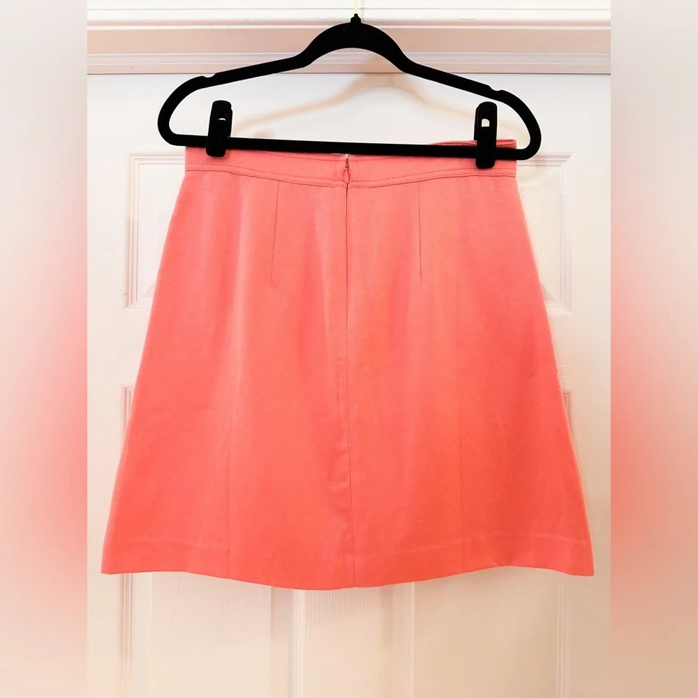 NWT Ann Taylor Button Front Pocket Linen Blend Skirt Coral sz 4